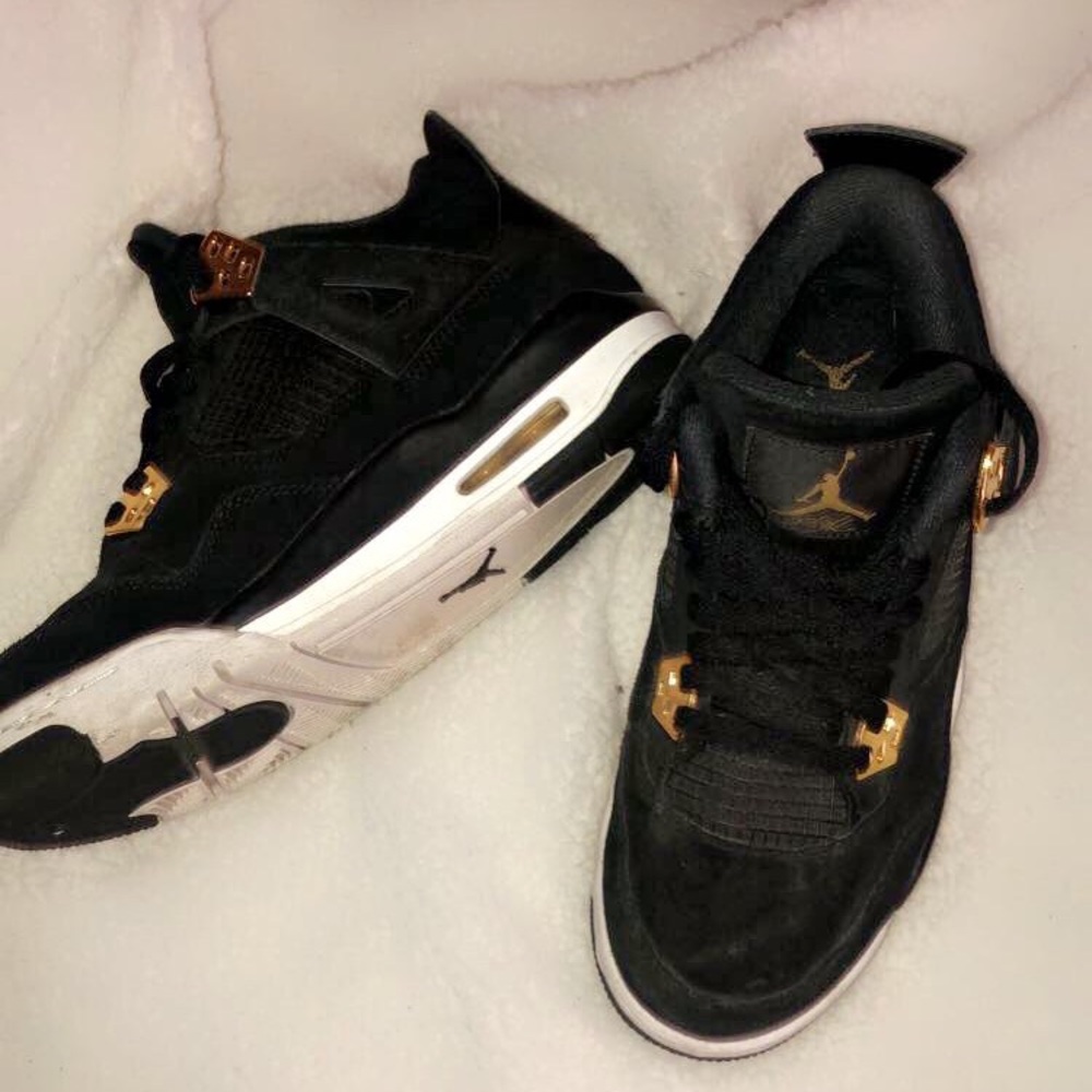 Women’s Black & Gold Jordan 4s